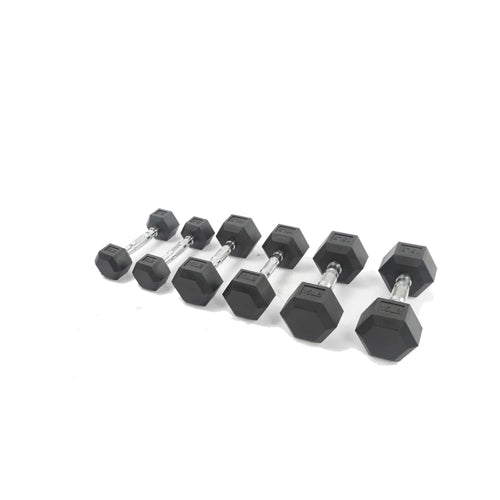 Hex Dumbbells with Rack